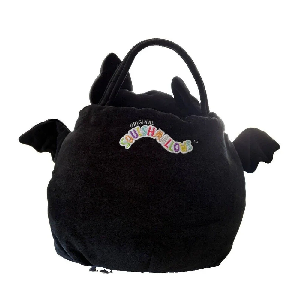 Squishmallows 16” Emily Black Bat Halloween Squad Plush Treat Bag Tote